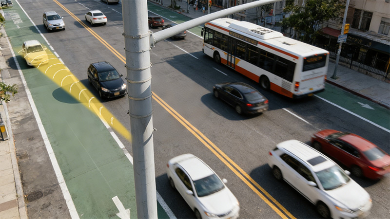 定向聲喇叭賦能公交專用道治理（示意圖）